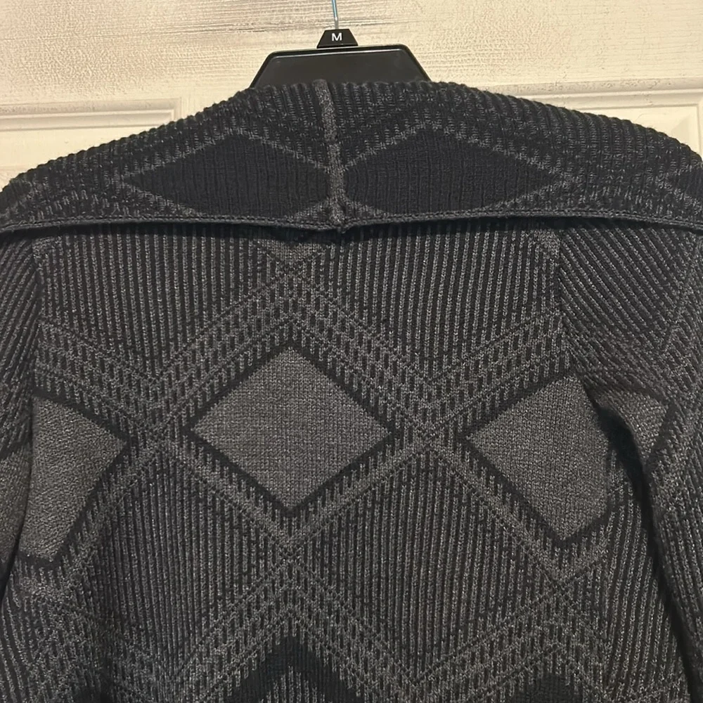Repartee Black and Gray Geometric Pattern Cardigan Size Small